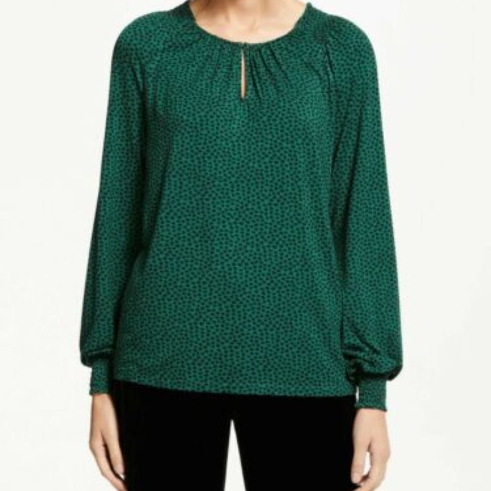 Boden Vicky Shamrock Green Petal Print Jersey Top Size 4